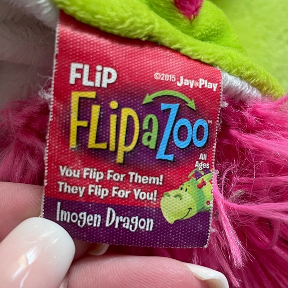 Flip a Zoo Imogen Dragon Flips to Persephone Unicorn Plush Reversible Toy Lg 20” - Picture 11 of 14